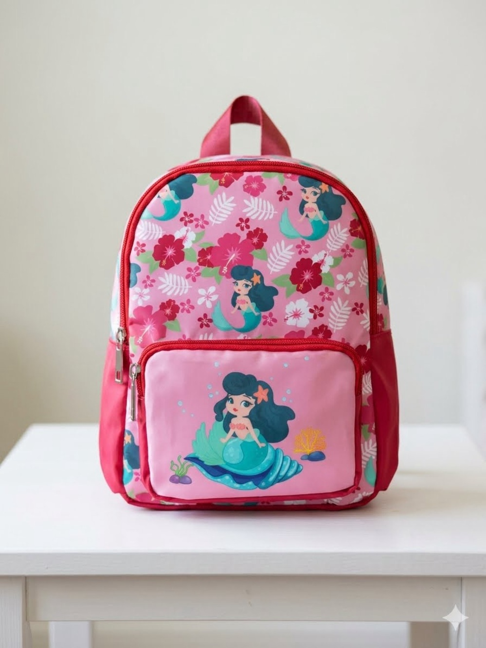 Pink Mermaid Mini Backpack Toddler Preschool School Bag, 10”Lx8”W